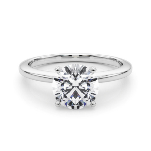0.2 Ct Natural Round Cut Dea  Solitaire Diamond Rings in Silver 925